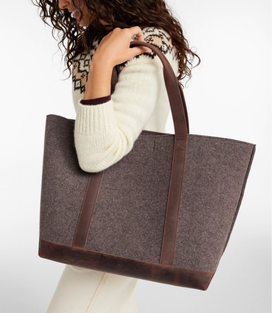 Leather-Trim Wool Tote | L.L.Bean discount