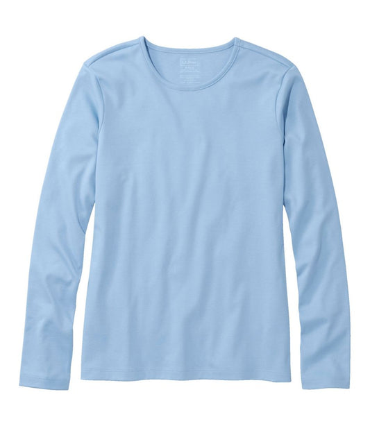 Women's Pima Cotton Tee, Long-Sleeve Crewneck | L.L.Bean outlet