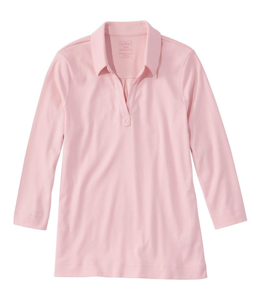 Women's Pima Cotton Tee, Three-Quarter-Sleeve Polo | L.L.Bean discount