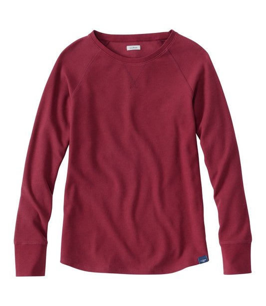 Women's Unshrinkable Mini-Waffle Tee, Long-Sleeve Crewneck | L.L.Bean for sale