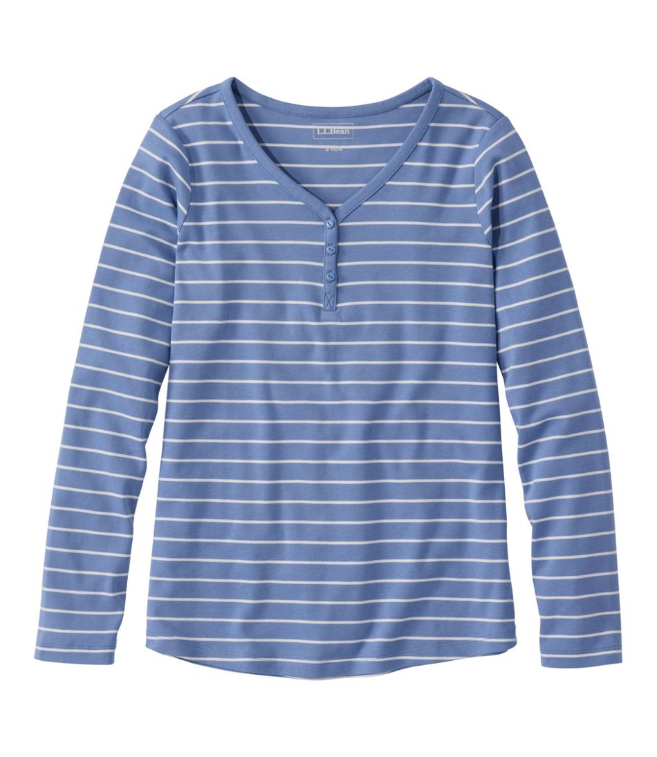 Women's L.L.Bean V-Neck Henley, Long-Sleeve Stripe | L.L.Bean near me