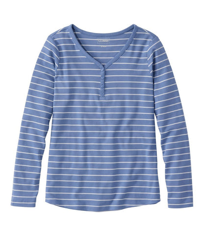 Women's L.L.Bean V-Neck Henley, Long-Sleeve Stripe | L.L.Bean near me