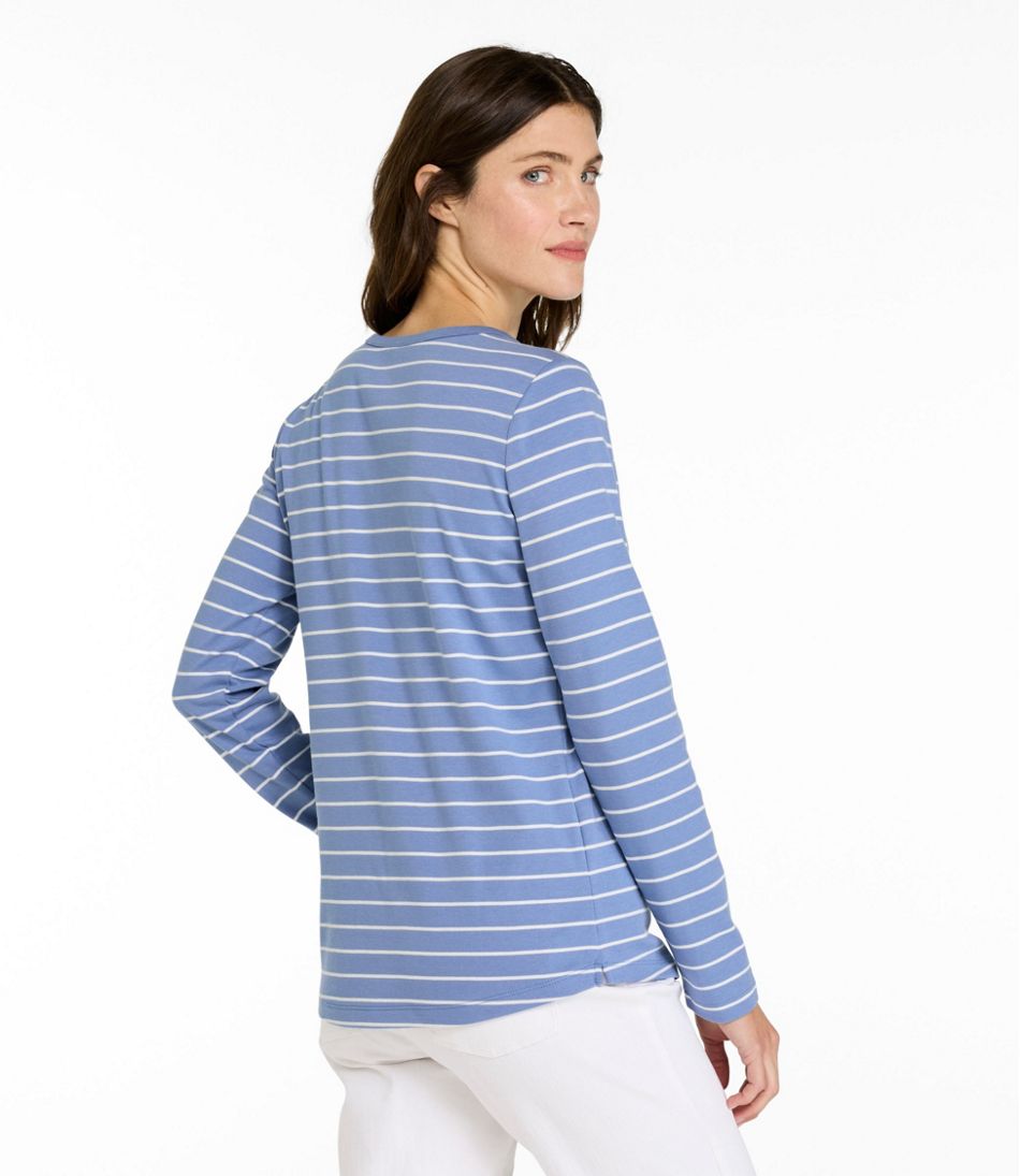 Women's L.L.Bean V-Neck Henley, Long-Sleeve Stripe | L.L.Bean near me