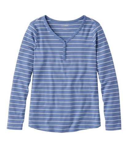 Women's L.L.Bean V-Neck Henley, Long-Sleeve Stripe | L.L.Bean near me - US 2243