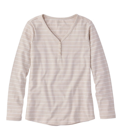 Women's L.L.Bean V-Neck Henley, Long-Sleeve Stripe | L.L.Bean near me - US 2243