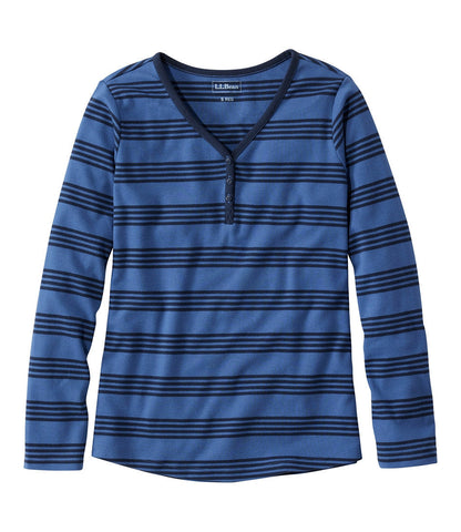 Women's L.L.Bean V-Neck Henley, Long-Sleeve Stripe | L.L.Bean near me - US 2243