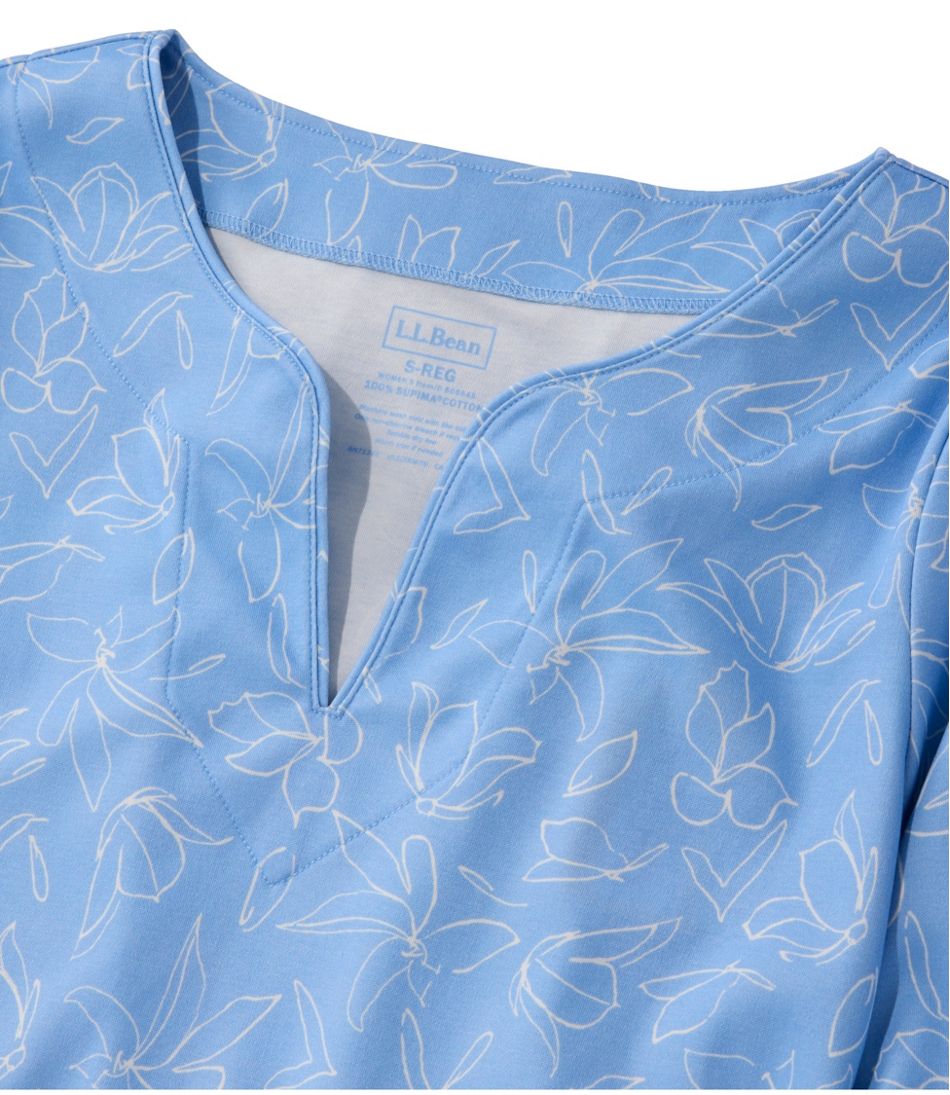 Women's Pima Cotton Tunic, Three-Quarter-Sleeve Splitneck Print | L.L.Bean discount