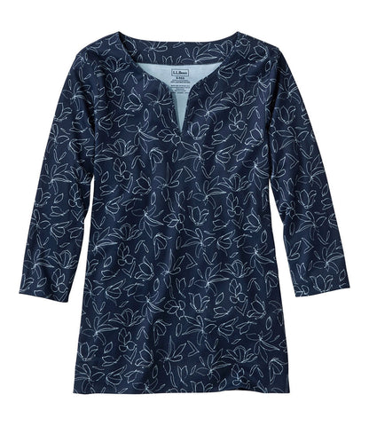 Women's Pima Cotton Tunic, Three-Quarter-Sleeve Splitneck Print | L.L.Bean discount - US 1172