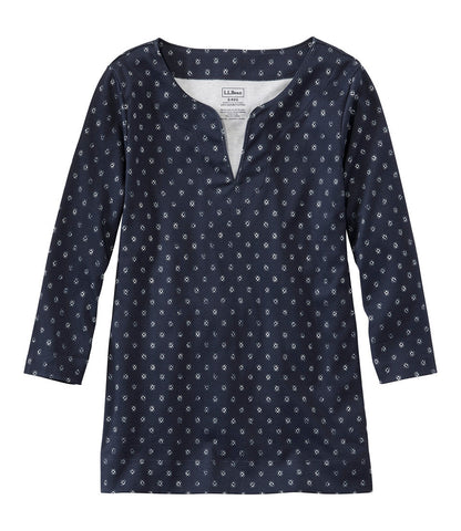 Women's Pima Cotton Tunic, Three-Quarter-Sleeve Splitneck Print | L.L.Bean discount - US 1172