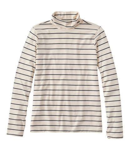 Women's Soft Stretch Supima-Blend Tee, Turtleneck Stripe | L.L.Bean outlet