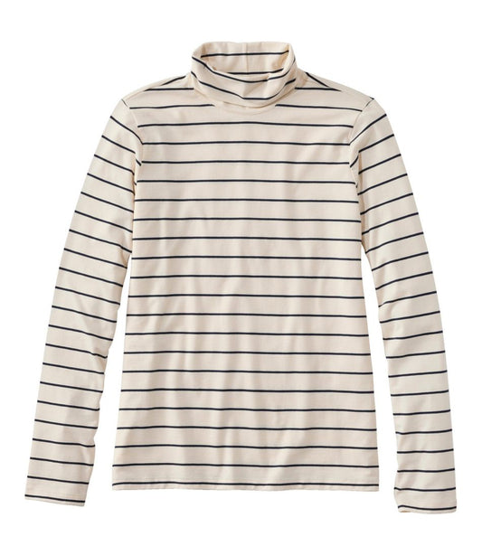 Women's Soft Stretch Supima-Blend Tee, Turtleneck Stripe | L.L.Bean outlet