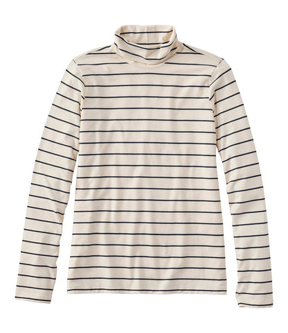 Women's Soft Stretch Supima-Blend Tee, Turtleneck Stripe | L.L.Bean outlet - US 3182