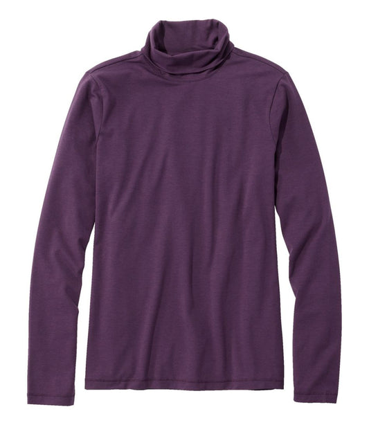 Women's Soft Stretch Supima-Blend Tee, Turtleneck | L.L.Bean on sale