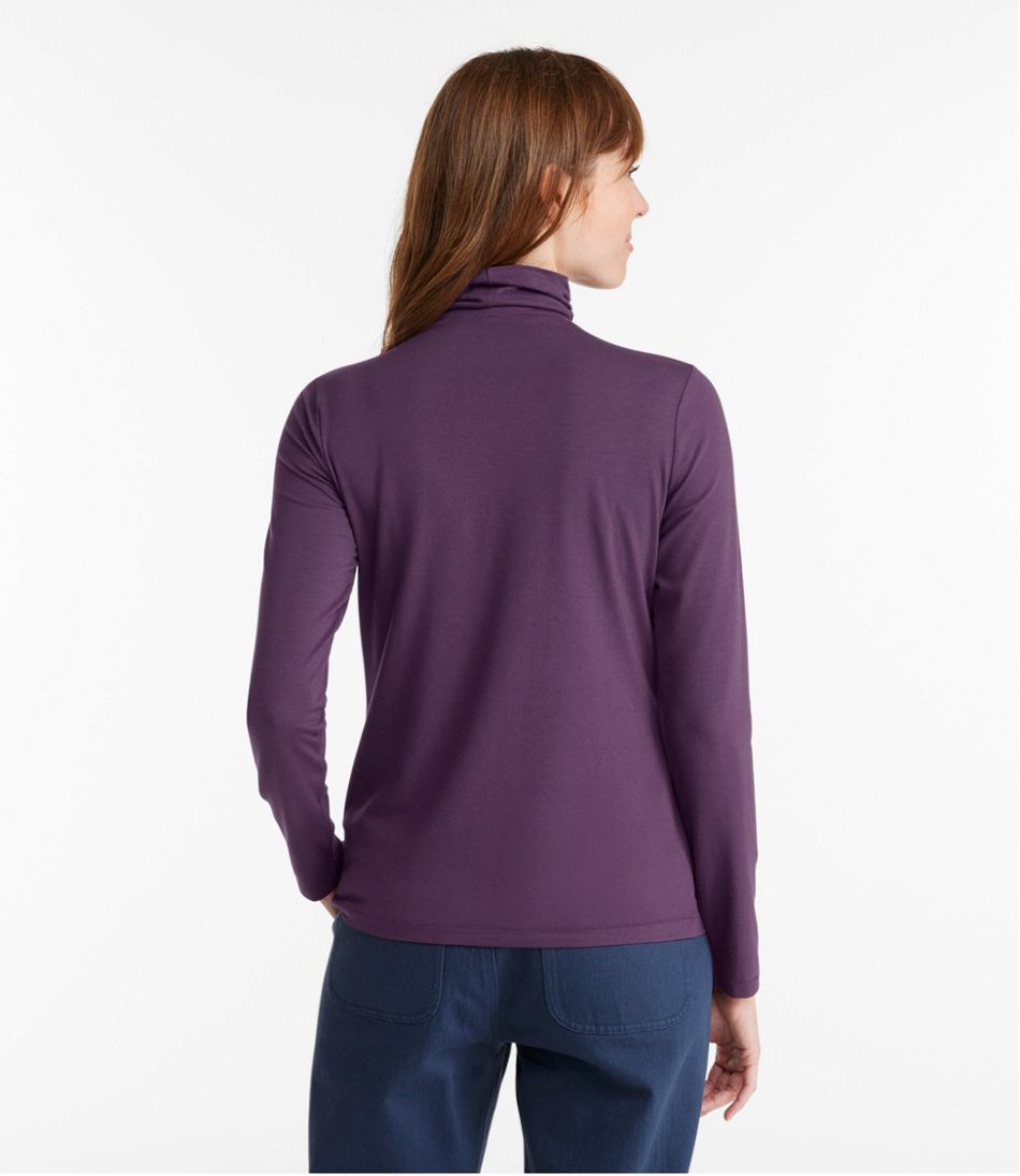 Women's Soft Stretch Supima-Blend Tee, Turtleneck | L.L.Bean on sale