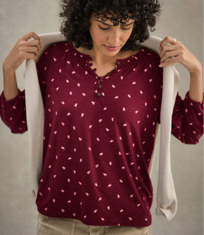 Women's Camden Hills Tee, Three-Quarter-Sleeve Print | L.L.Bean sale