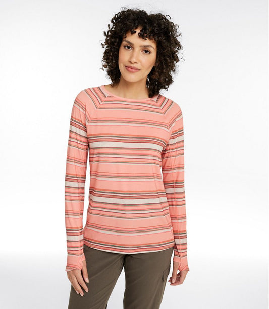 Women's Everyday SunSmart® Tee, Crewneck Long-Sleeve Stripe | L.L.Bean for sale