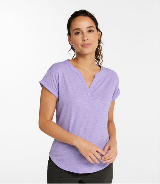 Women's Streamside Tee, Short-Sleeve Splitneck | L.L.Bean on sale