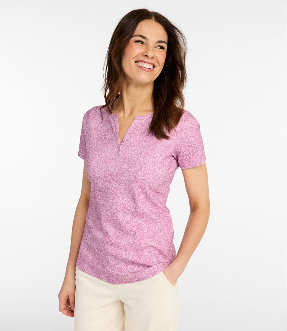 Women's L.L.Bean Tee, Short-Sleeve Notch-Neck Print | L.L.Bean near me