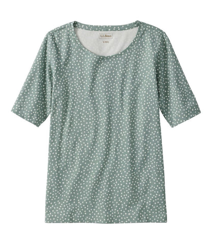 Women's L.L.Bean Jewelneck Tee, Elbow-Sleeve Print | L.L.Bean outlet