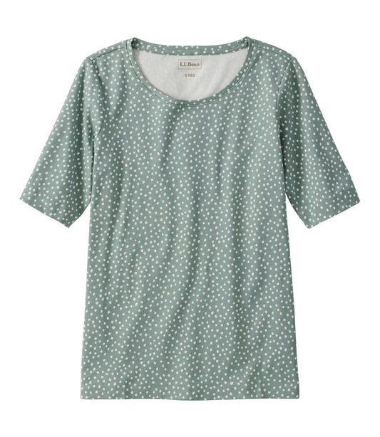 Women's L.L.Bean Jewelneck Tee, Elbow-Sleeve Print | L.L.Bean outlet