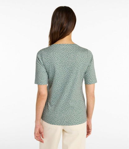 Women's L.L.Bean Jewelneck Tee, Elbow-Sleeve Print | L.L.Bean outlet