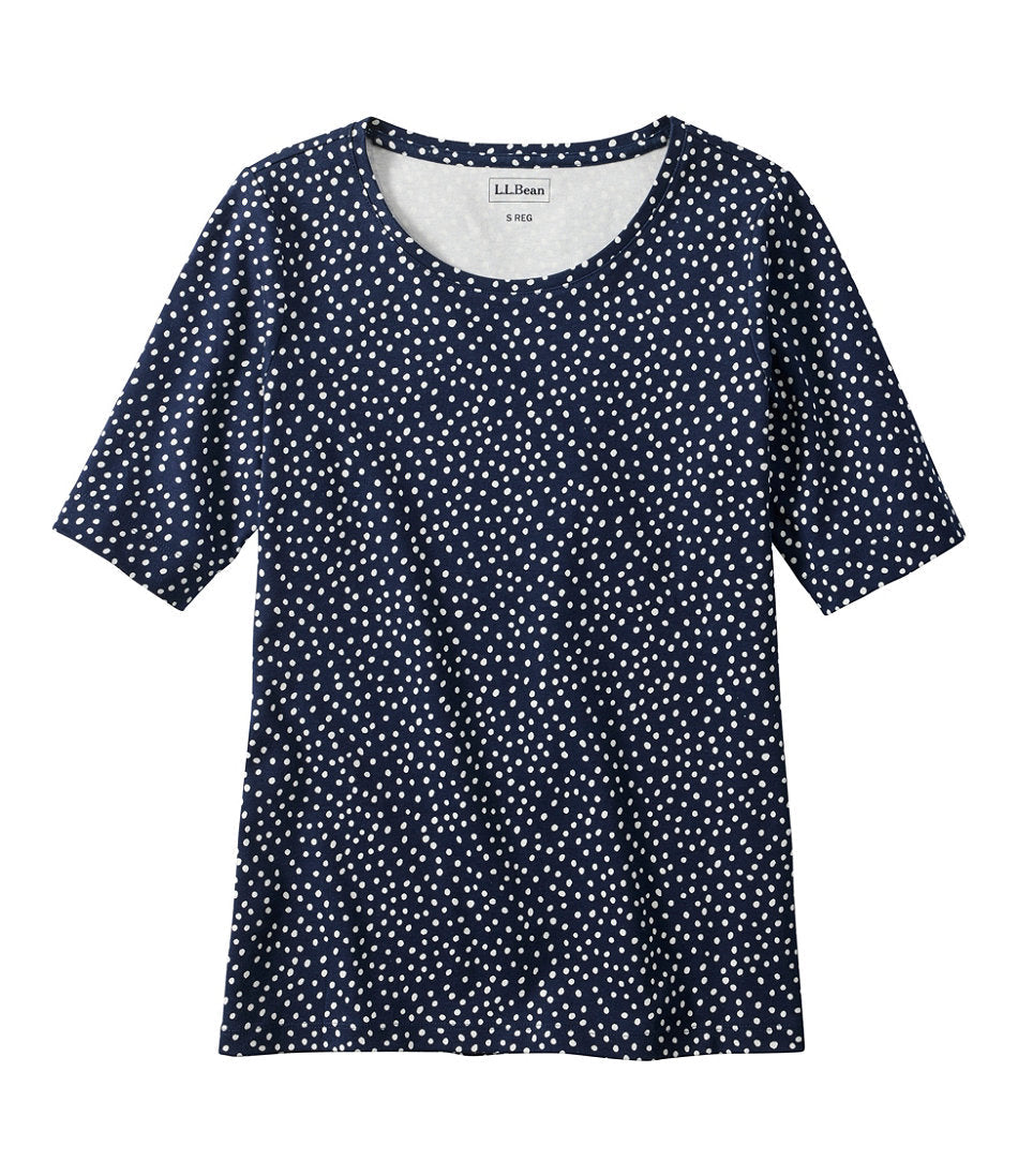 Women's L.L.Bean Jewelneck Tee, Elbow-Sleeve Print | L.L.Bean outlet - US 8976