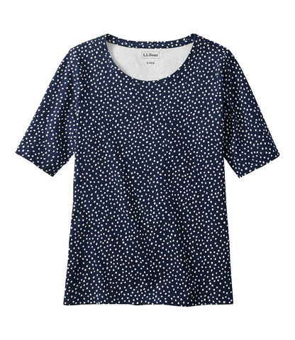 Women's L.L.Bean Jewelneck Tee, Elbow-Sleeve Print | L.L.Bean outlet - US 8976