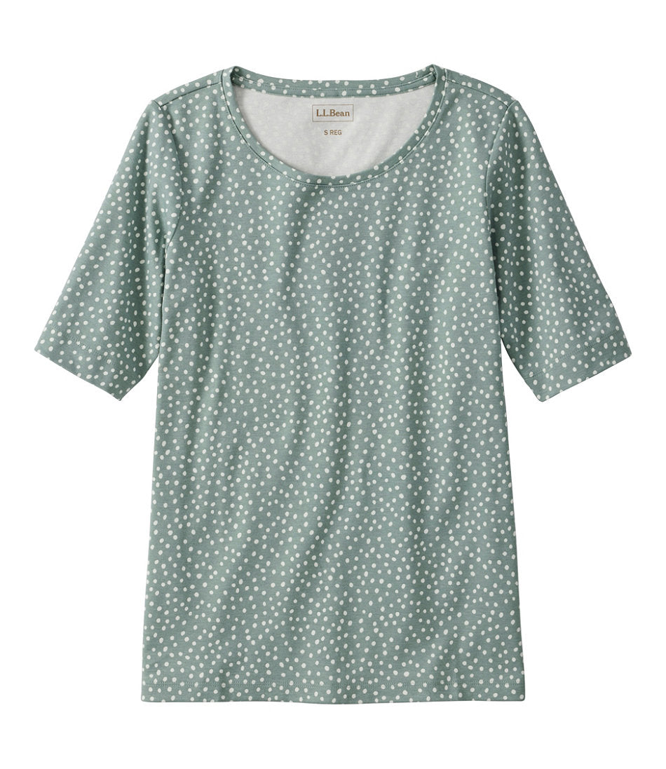 Women's L.L.Bean Jewelneck Tee, Elbow-Sleeve Print | L.L.Bean outlet - US 8976