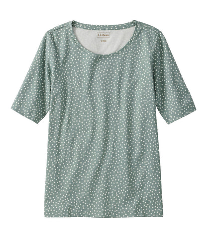 Women's L.L.Bean Jewelneck Tee, Elbow-Sleeve Print | L.L.Bean outlet - US 8976