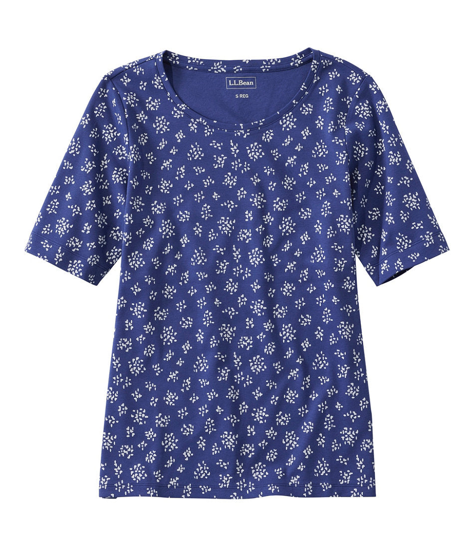 Women's L.L.Bean Jewelneck Tee, Elbow-Sleeve Print | L.L.Bean outlet - US 8976