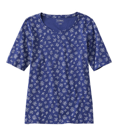 Women's L.L.Bean Jewelneck Tee, Elbow-Sleeve Print | L.L.Bean outlet - US 8976