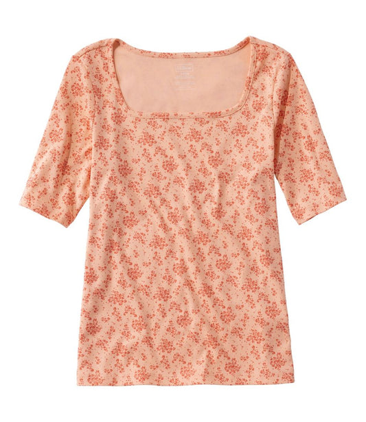 Women's Pima Cotton Tee, Soft Squareneck Elbow-Sleeve | L.L.Bean near me