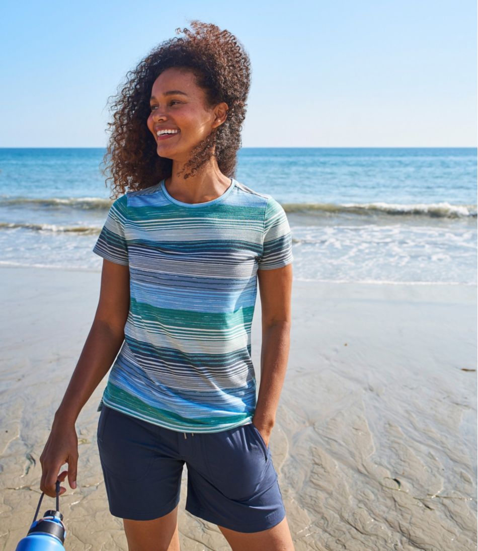 Women's Everyday SunSmart® Tee, Short-Sleeve Stripe | L.L.Bean online
