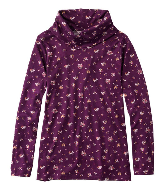 Women's Pima Cotton Tee, Long-Sleeve Cowlneck Print | L.L.Bean for sale