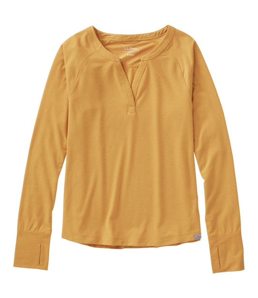 Women's Ribbed Performance Tee, Long-Sleeve Splitneck | L.L.Bean outlet