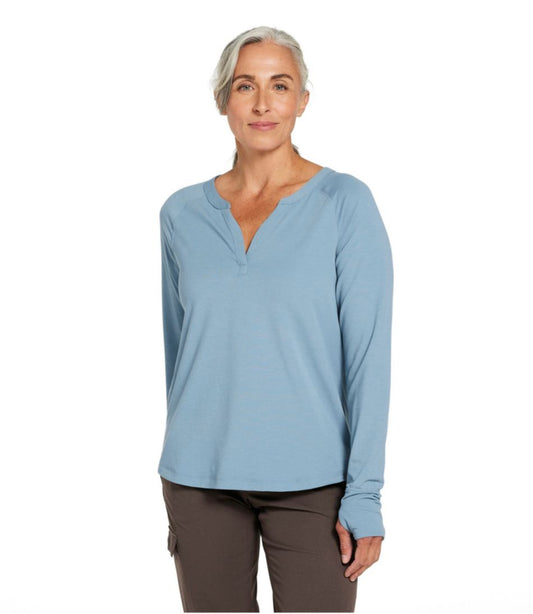 Women's Ribbed Performance Tee, Long-Sleeve Splitneck | L.L.Bean outlet