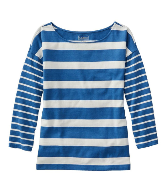 Women's Heritage Mariner Top, Boatneck Three-Quarter-Sleeve Blocked Stripe | L.L.Bean online