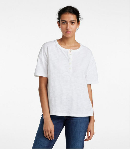 Women's Signature Slub Tee, Short-Sleeve Henley | L.L.Bean for sale