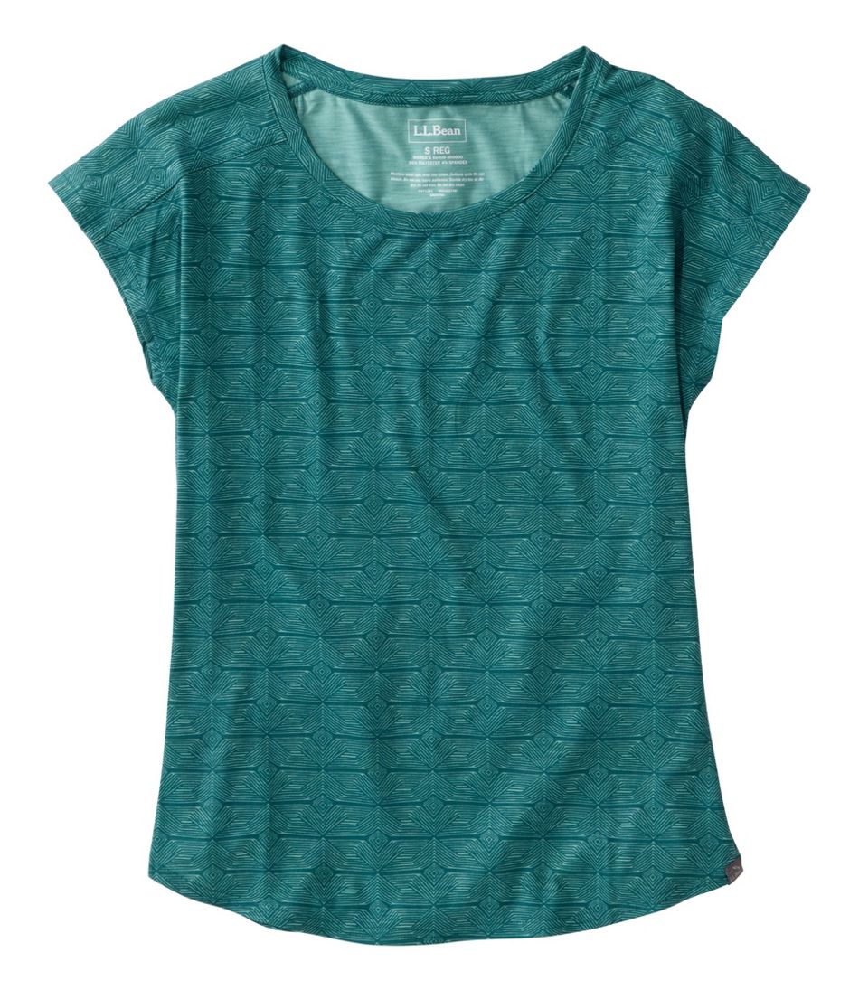 Women's Streamside Tee, Short-Sleeve Ruched Crew Print | L.L.Bean outlet
