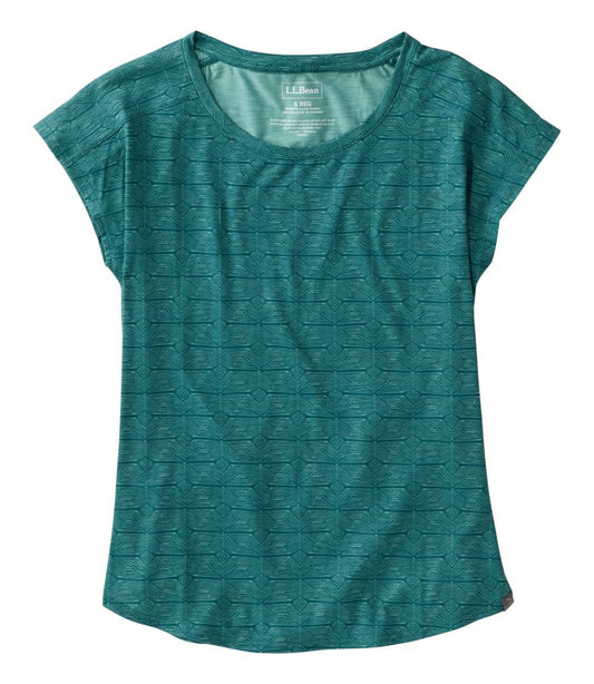 Women's Streamside Tee, Short-Sleeve Ruched Crew Print | L.L.Bean outlet