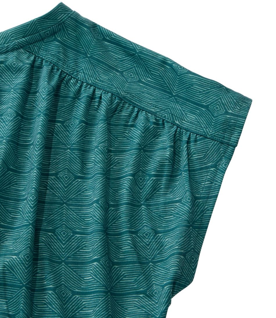 Women's Streamside Tee, Short-Sleeve Ruched Crew Print | L.L.Bean outlet