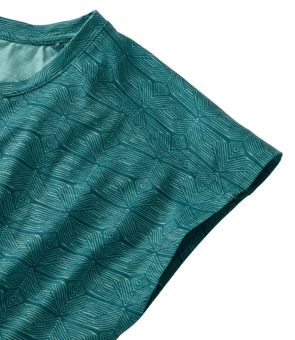 Women's Streamside Tee, Short-Sleeve Ruched Crew Print | L.L.Bean outlet