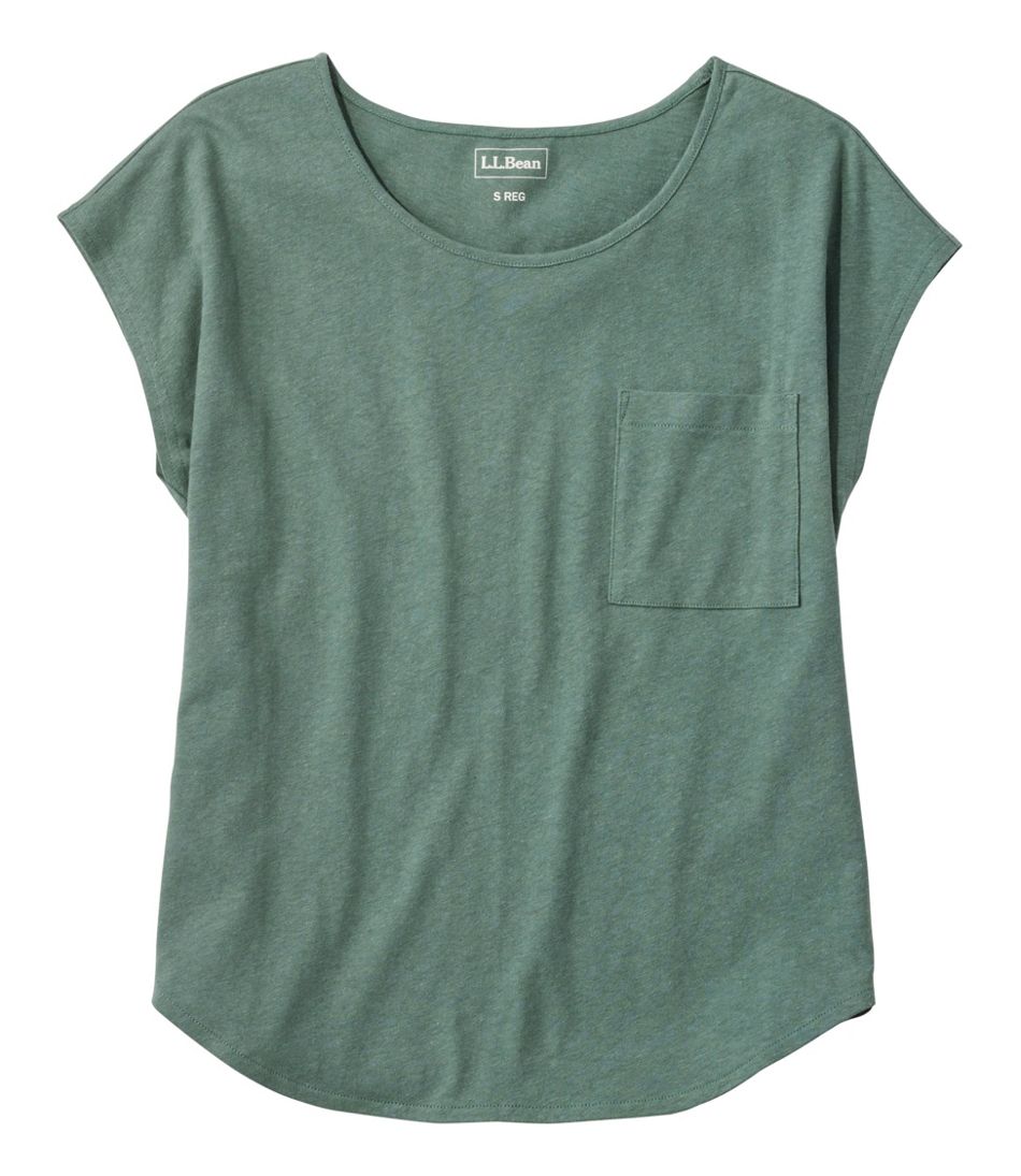 Women's Linen/Cotton Tee, Short-Sleeve Scoopneck | L.L.Bean for sale