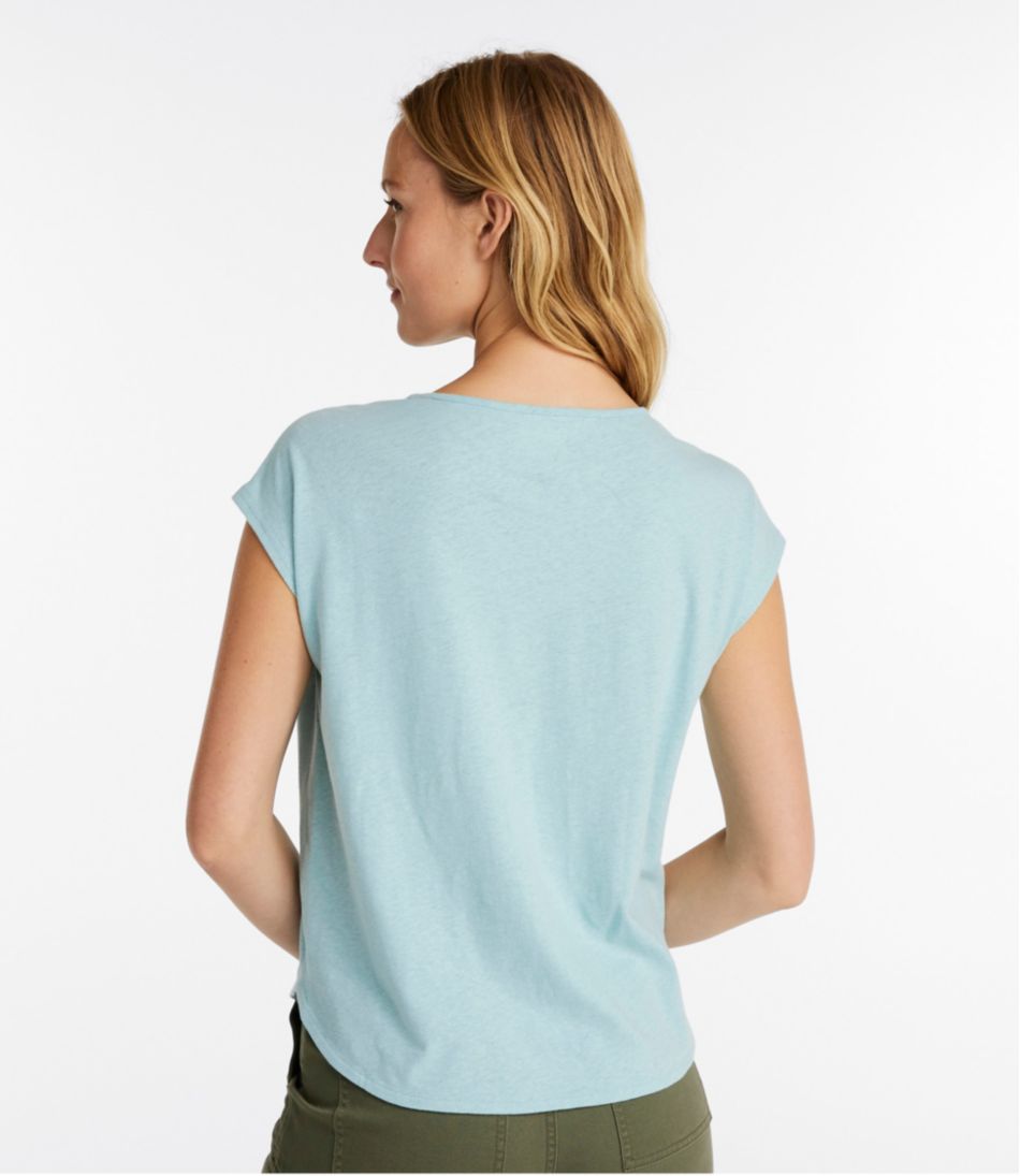 Women's Linen/Cotton Tee, Short-Sleeve Scoopneck | L.L.Bean for sale