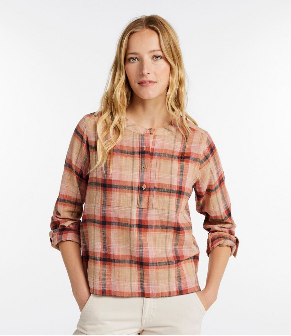 Women's L.L.Bean Day Breeze Shirt, Long-Sleeve Collarless | L.L.Bean sale