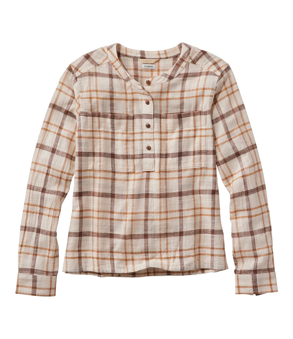 Women's L.L.Bean Day Breeze Shirt, Long-Sleeve Collarless | L.L.Bean sale - US 8780