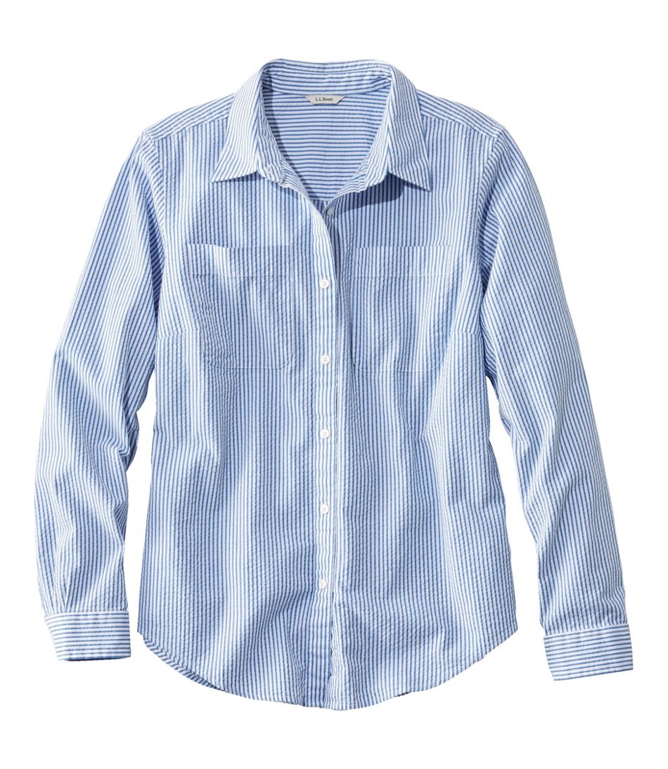 Women's Vacationland Seersucker Shirt, Long-Sleeve | L.L.Bean outlet