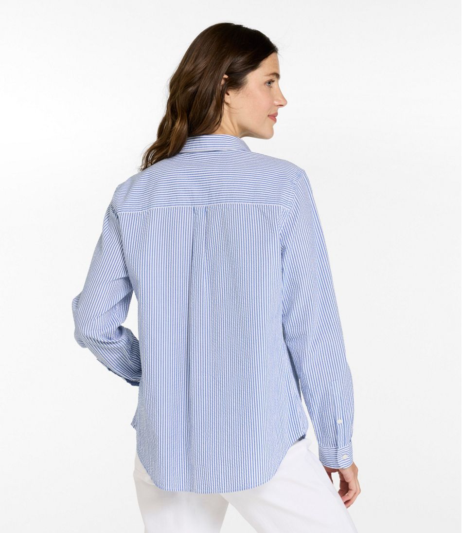 Women's Vacationland Seersucker Shirt, Long-Sleeve | L.L.Bean outlet