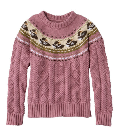 Women's Signature Cotton Fisherman Sweater, Crewneck Novelty | L.L.Bean on sale
