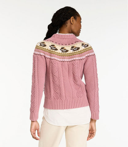 Women's Signature Cotton Fisherman Sweater, Crewneck Novelty | L.L.Bean on sale